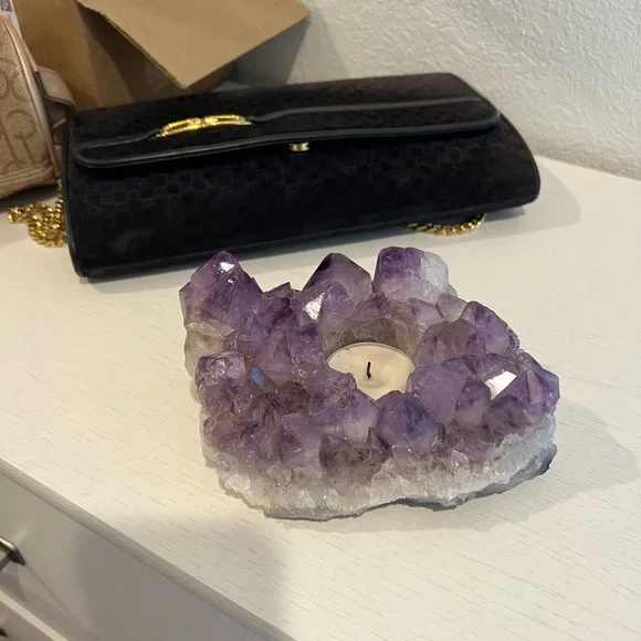 Amethyst Crystal Candle Holder - Picture 2 of 3